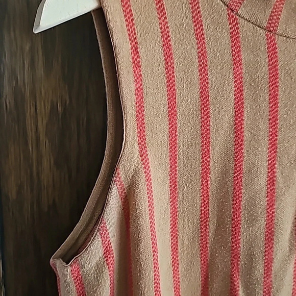 Anthropologie sweater Moth sleeveless size XL brown and red stripes - Picture 4 of 6